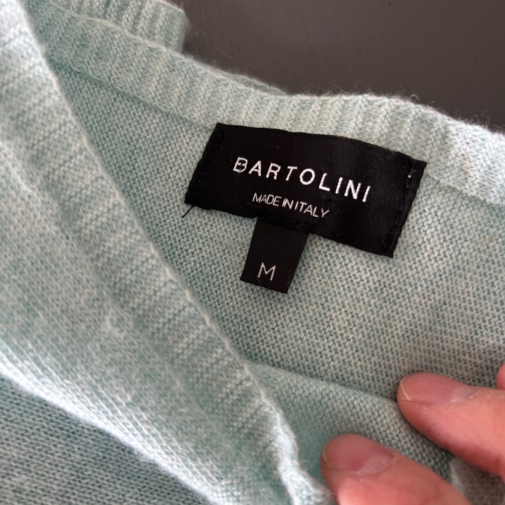 Bartolini 100% Cashmere Sweater Women’s M Mint Green Boat Neck Made in Italy‎